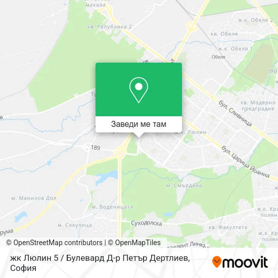жк Люлин 5 / Булевард Д-р Петър Дертлиев карта