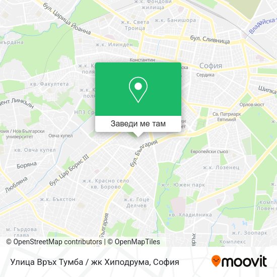 Улица Връх Тумба / жк Хиподрума карта