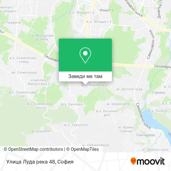 Улица Луда река 48 карта