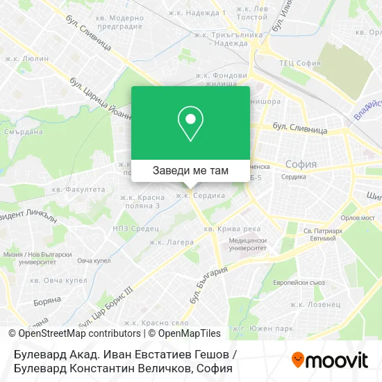 Булевард Акад. Иван Евстатиев Гешов / Булевард Константин Величков карта