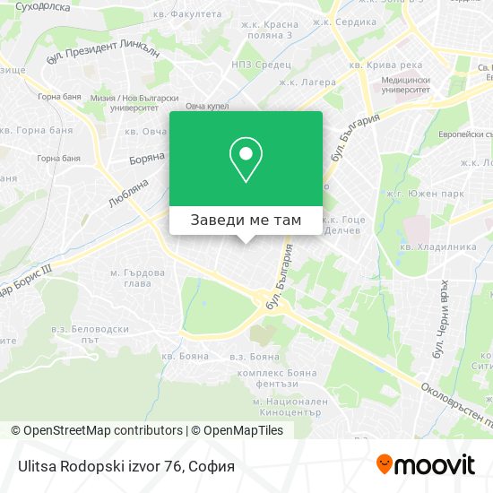 Ulitsa Rodopski izvor 76 карта