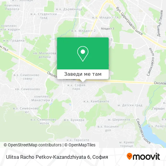 Ulitsa Racho Petkov-Kazandzhiyata 6 карта