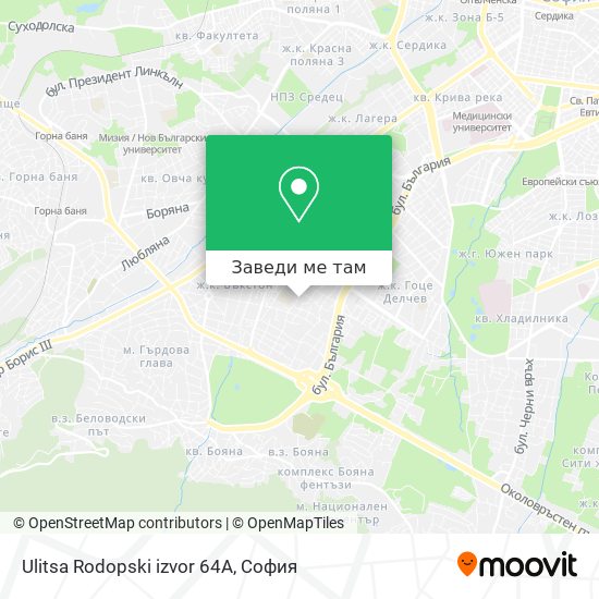 Ulitsa Rodopski izvor 64А карта