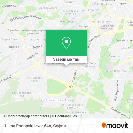 Ulitsa Rodopski izvor 64А карта