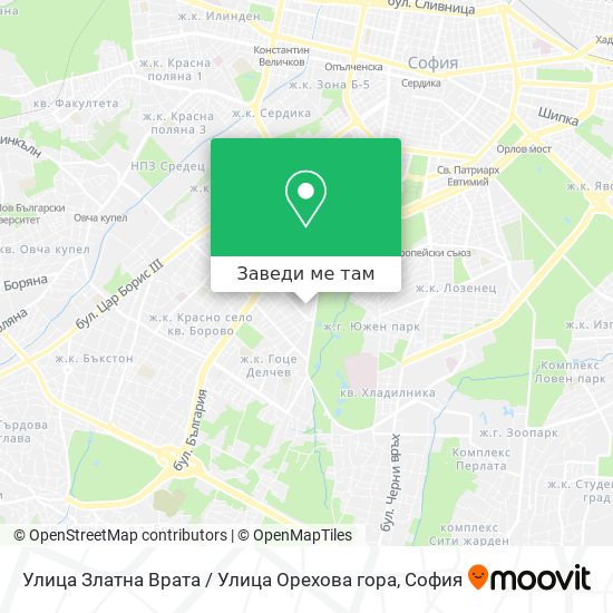 Улица Златна Врата / Улица Орехова гора карта