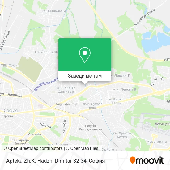 Apteka Zh.K. Hadzhi Dimitar 32-34 карта