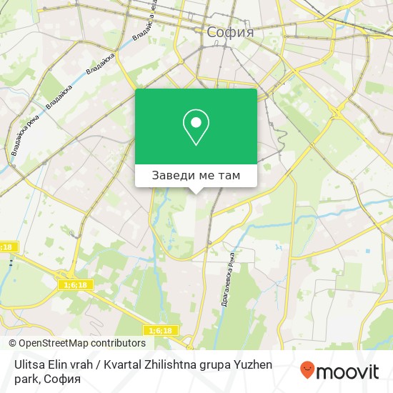 Ulitsa Elin vrah / Kvartal Zhilishtna grupa Yuzhen park карта