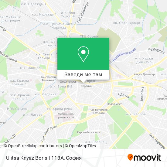 Ulitsa Knyaz Boris I 113А карта