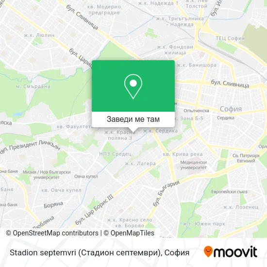 Stadion septemvri (Стадион септември) карта
