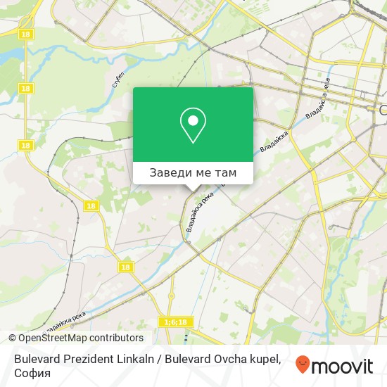 Bulevard Prezident Linkaln / Bulevard Ovcha kupel карта