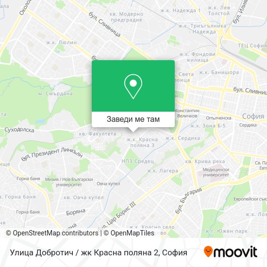 Улица Добротич / жк Красна поляна 2 карта