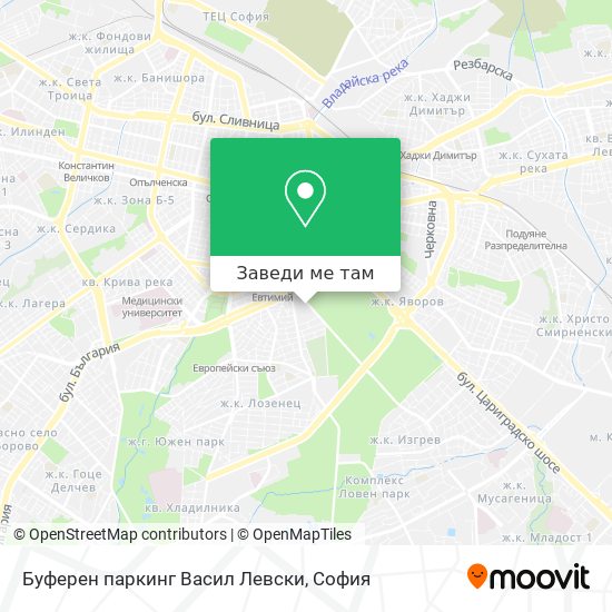 Буферен паркинг Васил Левски карта