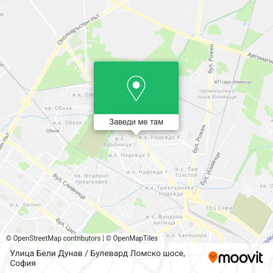 Улица Бели Дунав / Булевард Ломско шосе карта
