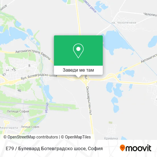 Е79 / Булевард Ботевградско шосе карта