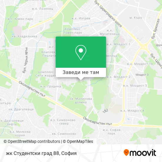жк Студентски град 88 карта