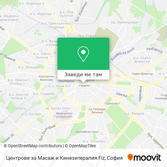 Центрове за Масаж и Кинезитерапия Fiz карта