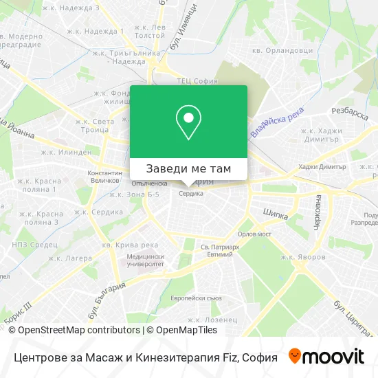 Центрове за Масаж и Кинезитерапия Fiz карта