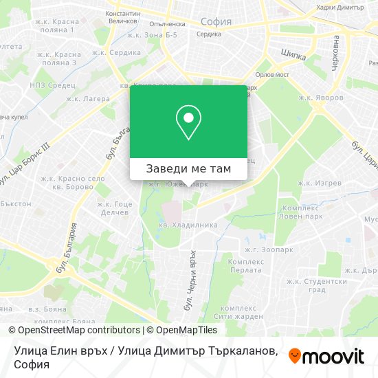 Улица Елин връх / Улица Димитър Търкаланов карта