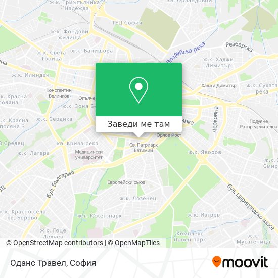 Оданс Травел карта