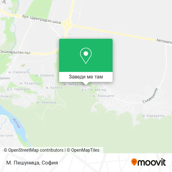 М. Пешуница карта