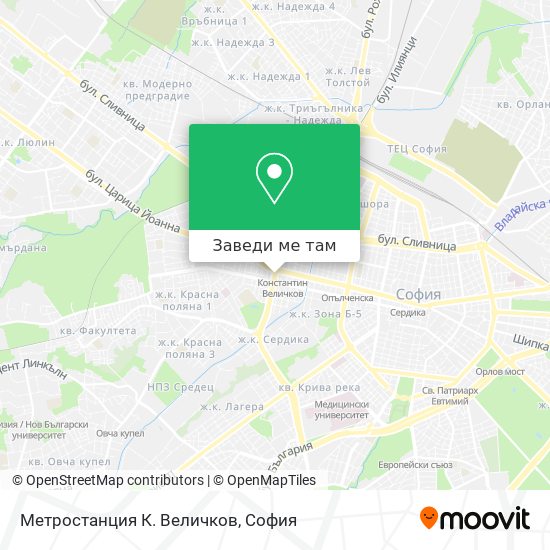 Метростанция К. Величков карта