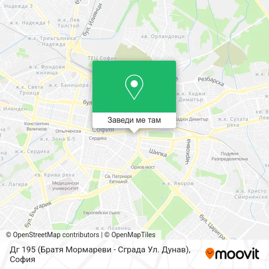 Дг 195 (Братя Мормареви - Сграда Ул. Дунав) карта
