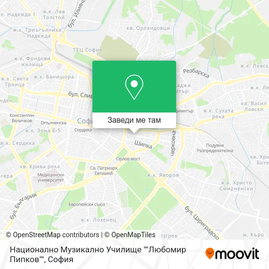 Национално Музикално Училище ""Любомир Пипков"" карта
