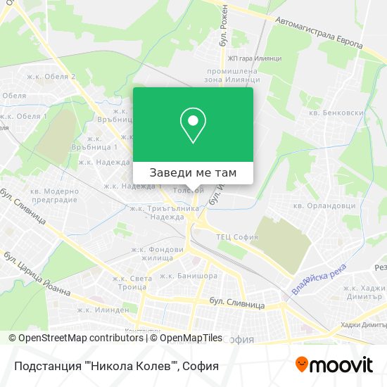 Подстанция ""Никола Колев"" карта