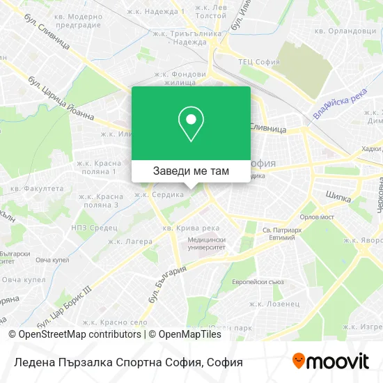 Ледена Пързалка Спортна София карта