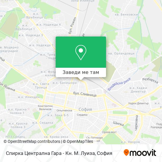 Спирка Централна Гара - Кн. М. Луиза карта