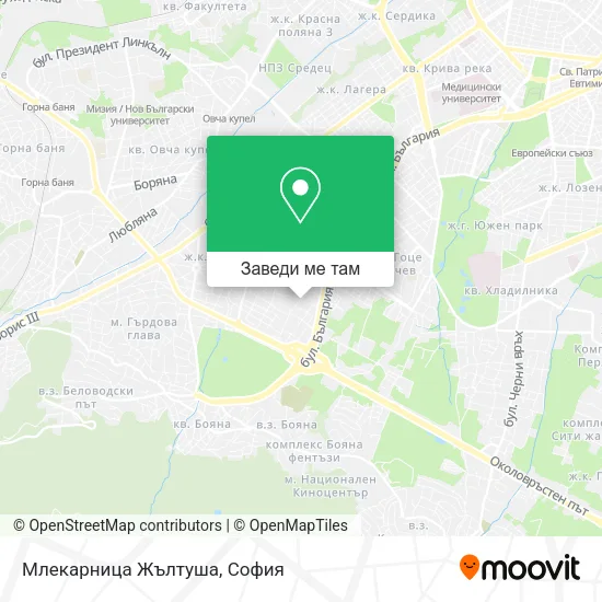 Млекарница Жълтуша карта