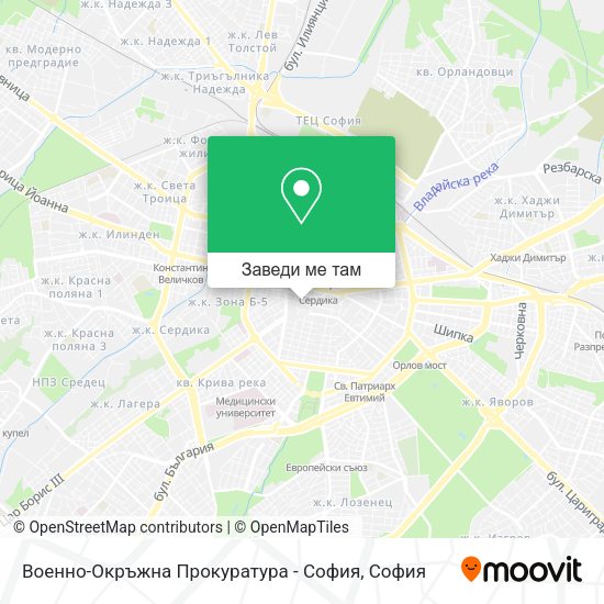 Военно-Окръжна Прокуратура - София карта