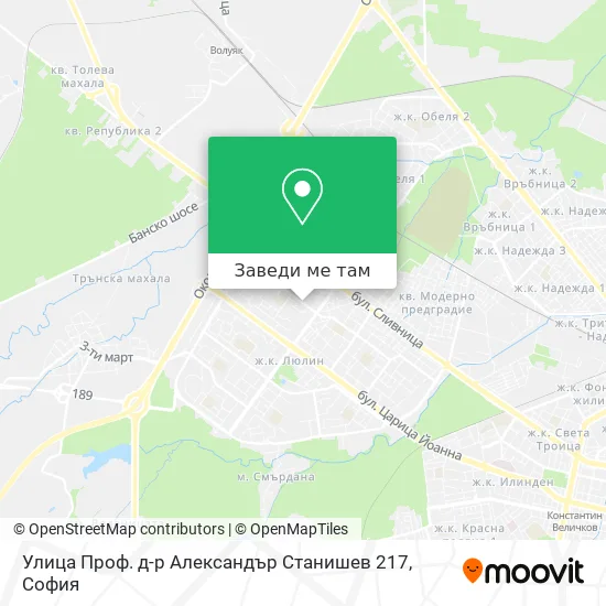 Улица Проф. д-р Александър Станишев 217 карта