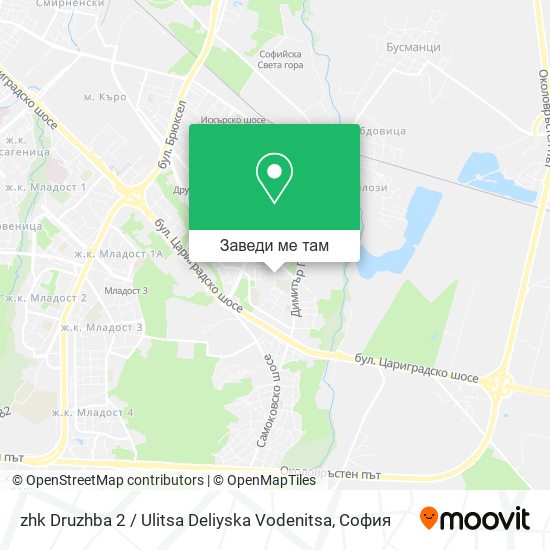 zhk Druzhba 2 / Ulitsa Deliyska Vodenitsa карта