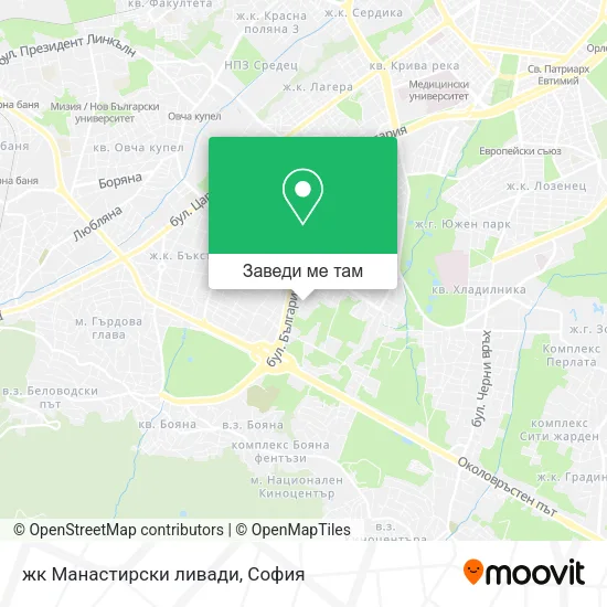 жк Манастирски ливади карта
