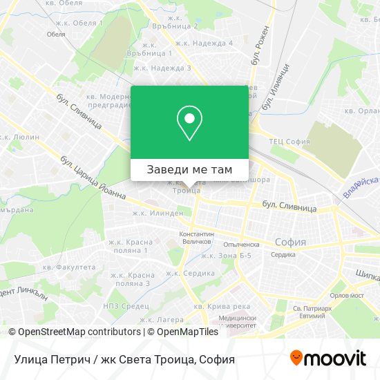 Улица Петрич / жк Света Троица карта
