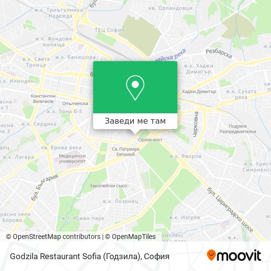 Godzila Restaurant Sofia (Годзила) карта