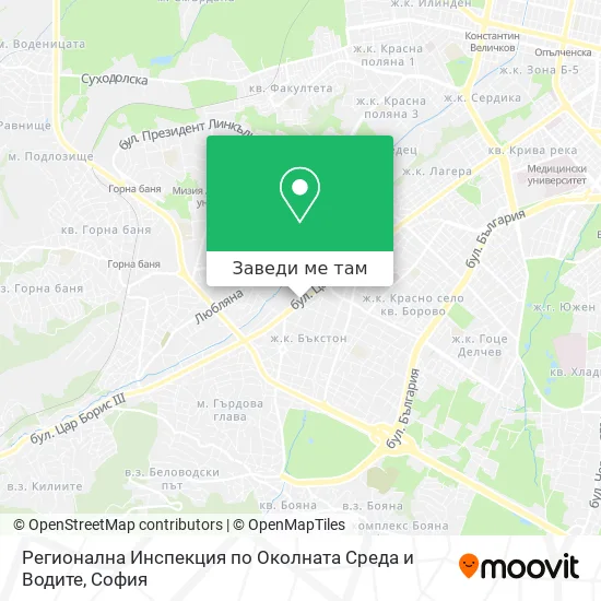 Регионална Инспекция по Околната Среда и Водите карта