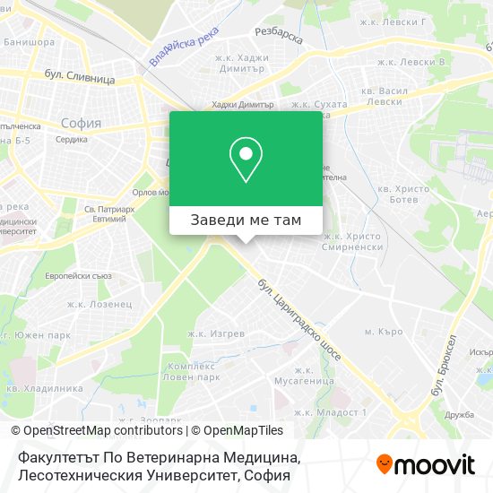 Факултетът По Ветеринарна Медицина, Лесотехническия Университет карта