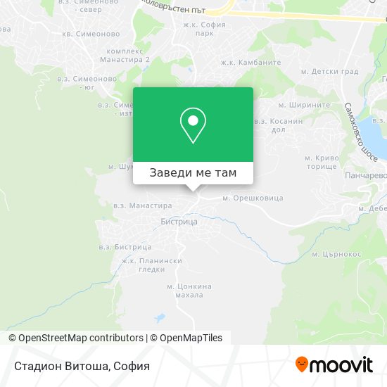 Стадион Витоша карта