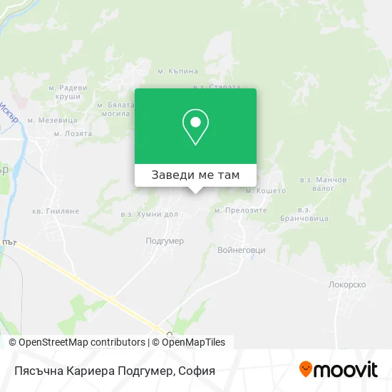 Пясъчна Кариера Подгумер карта