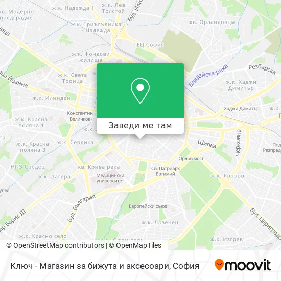Ключ - Магазин за бижута и аксесоари карта