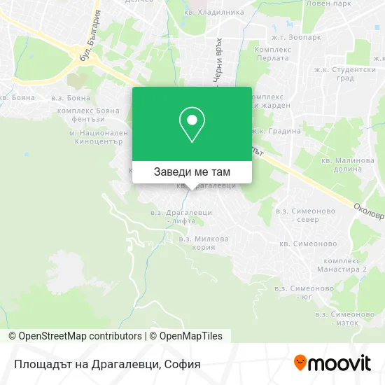 Площадът на Драгалевци карта