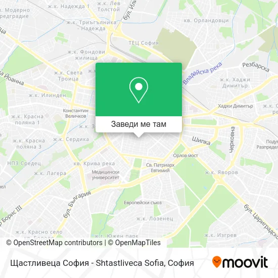 Щастливеца София - Shtastliveca Sofia карта