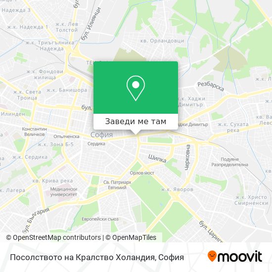 Посолството на Кралство Холандия карта