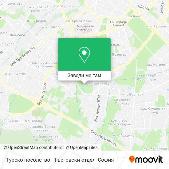 Турско посолство - Търговски отдел карта