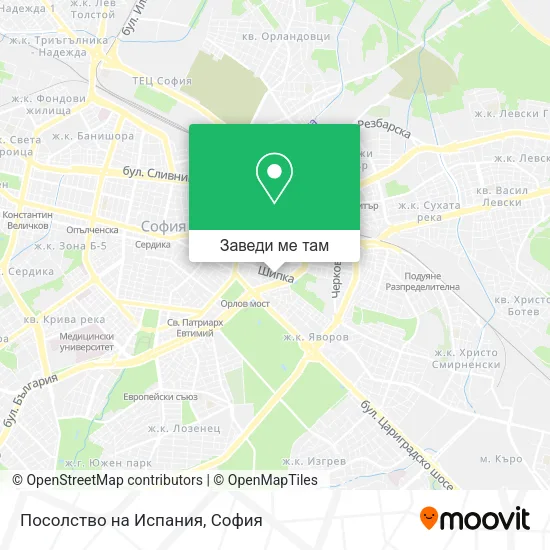 Посолство на Испания карта