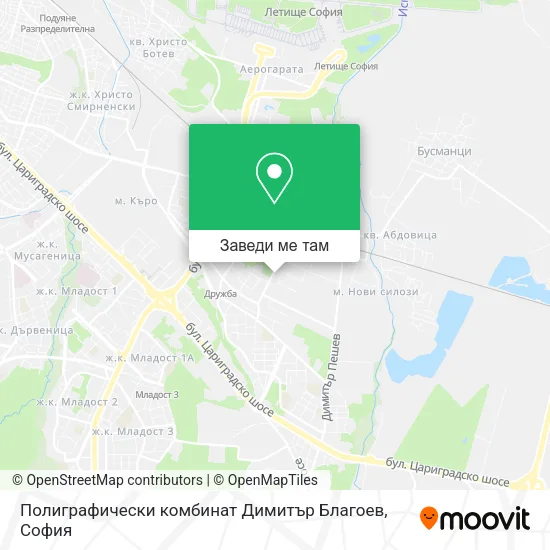 Полиграфически комбинат  Димитър Благоев карта