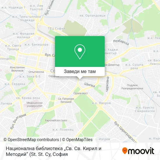 Национална библиотека „Св. Св. Кирил и Методий“ карта
