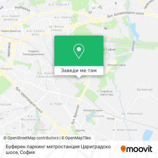 Буферен паркинг метростанция Цариградско шосе карта